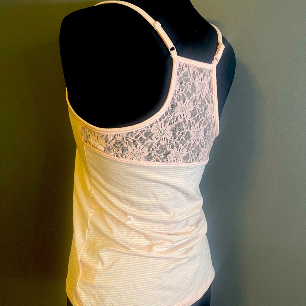 Baby pink lace tank top